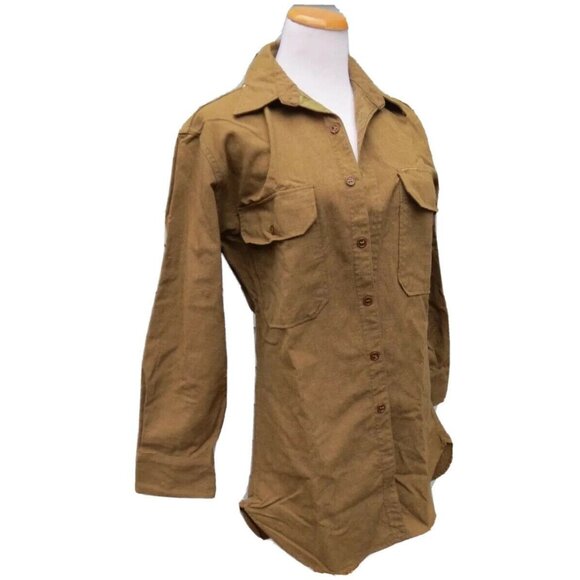 Vintage U.S Military Shirt Button Front Olive Green S/M See Measurements - Picture 2 of 5